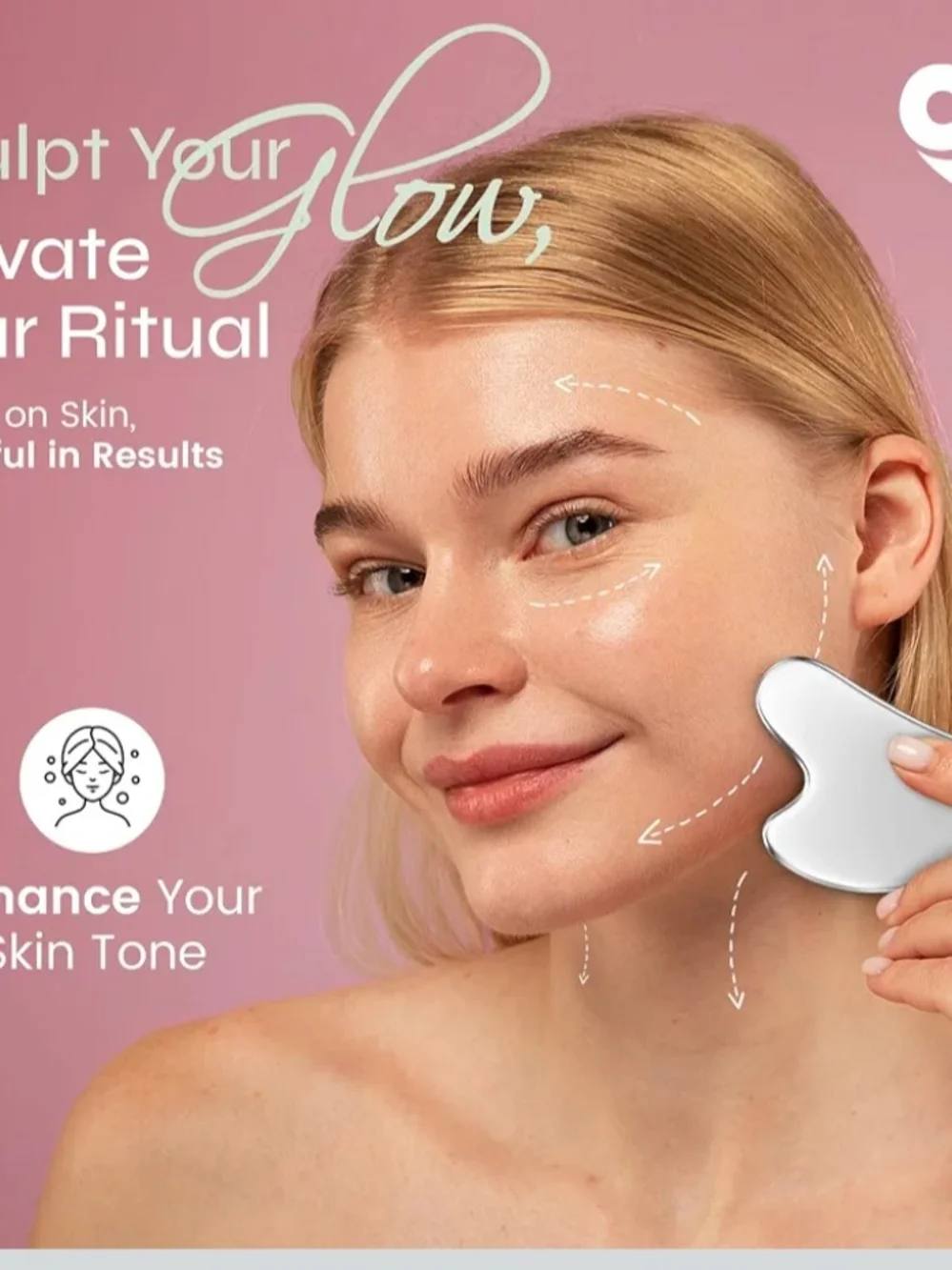 Stainless Steel Gua Sha Facial Tool - Silver
